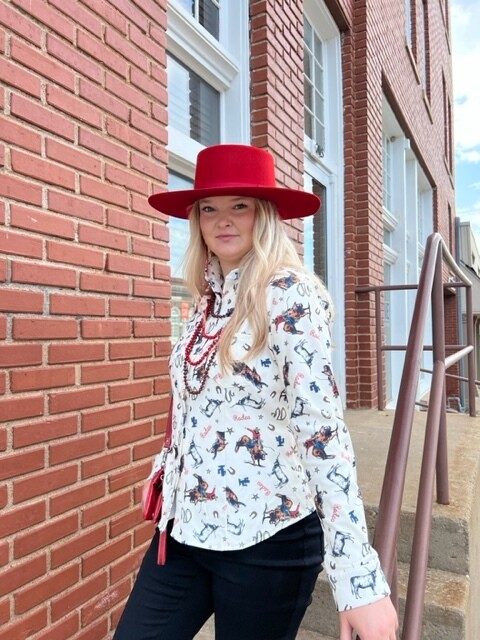 Rodeo Faux Suede Button Up