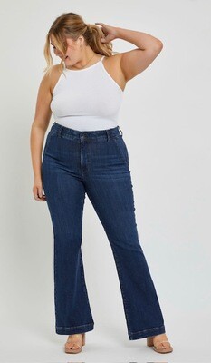 High Rise Denim Trouser - Women With Curves