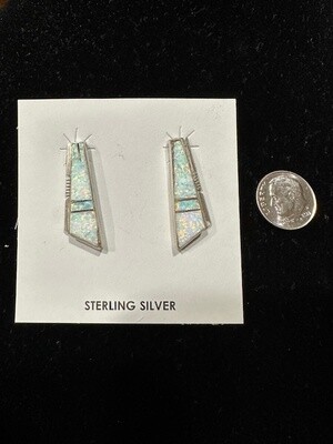 Sterling and Opal Navajo Handmade Earrings