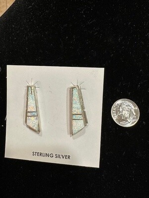 Sterling and Opal Navajo Handmade Earrings
