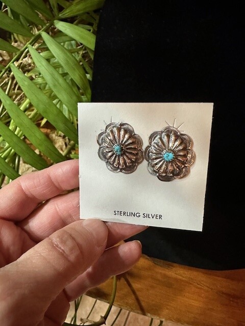 Sterling Silver Handmade Earrings - Joan Begay