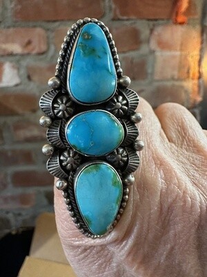 Sonoran Gold 3 Stone Ring -  size 7