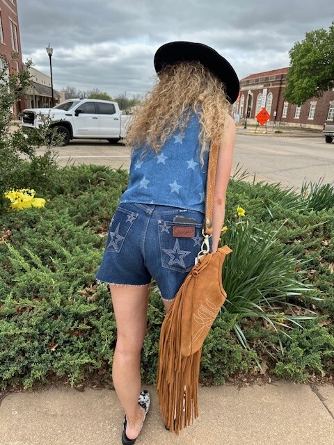 Wrangler High Rise Star Patch Shorts - (Lynn)