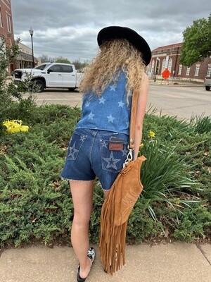 Wrangler High Rise Star Patch Shorts - (Lynn)