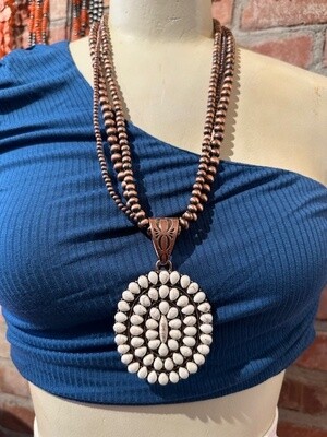 3 Strand Necklace With Pendant