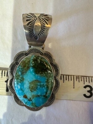 Handmade S/S Sonoran Gold  Turquoise Pendant 