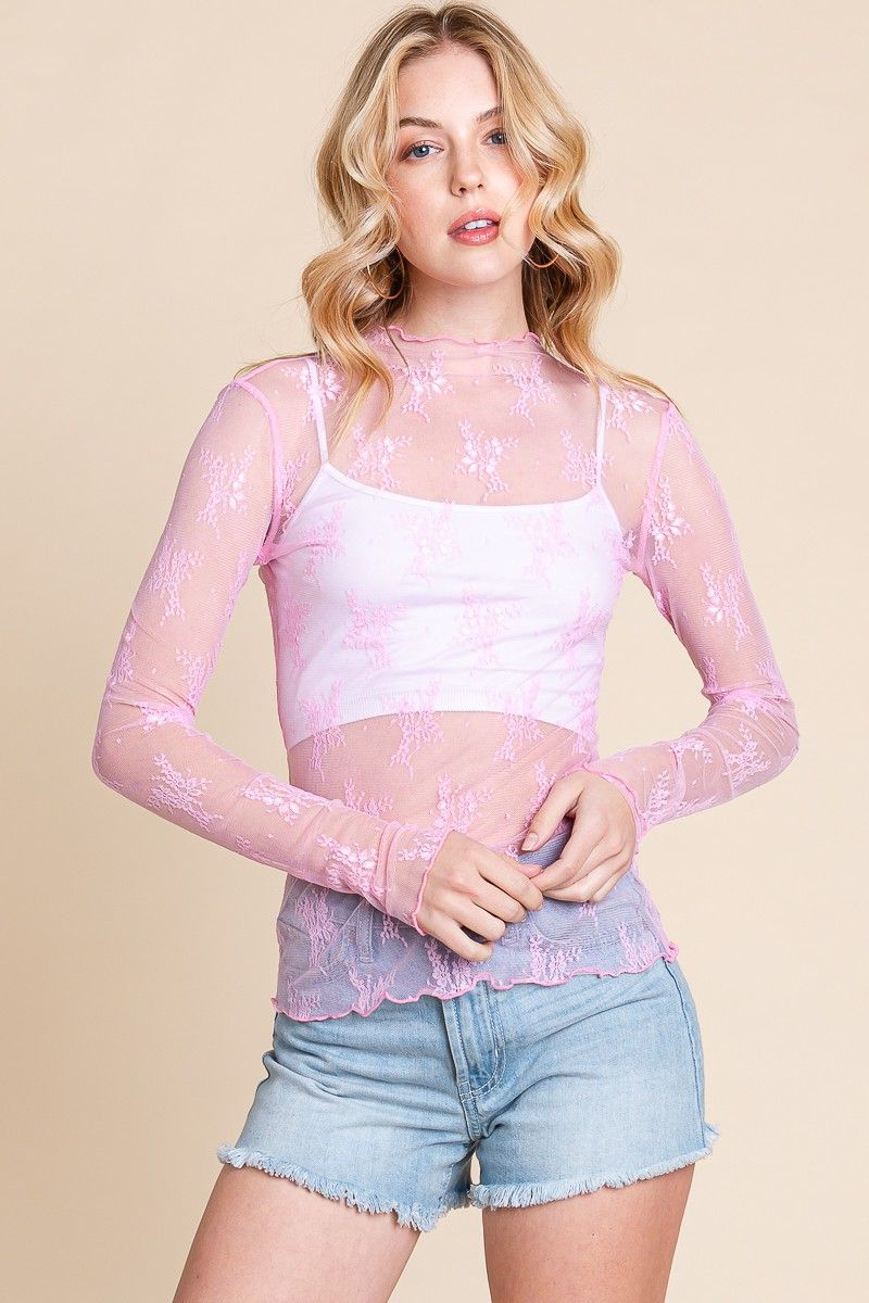 Pink Mesh Top