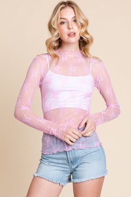 Pink Mesh Top