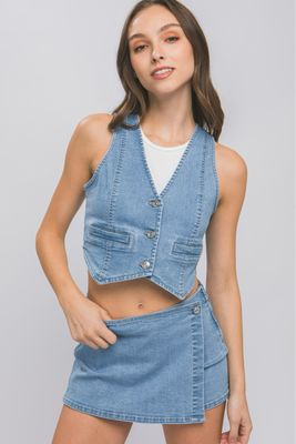 90&#39;s Babe Denim - Light Blue Vest