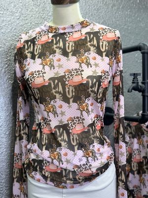 Pink Yee Haw - Mesh Top