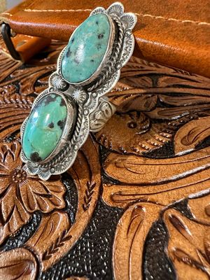 Ring - Sterling Silver &amp; Kingman Turquoise Size 12