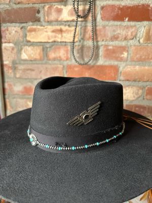 Hat Band - Tiny &quot;Navajo Style&quot; Pearls/Concho