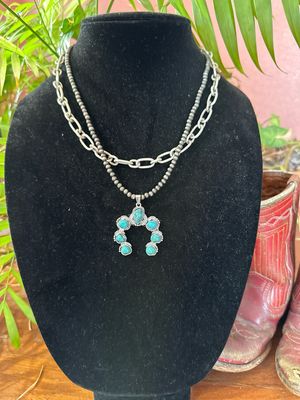 2 Strand Necklace With Pendant 16&quot; &amp; 15&quot;