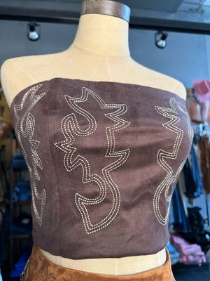 Boot Stitch Tube Top - Brown