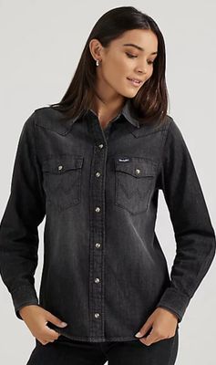 Wrangler Retro Western Black Colored Denim Top