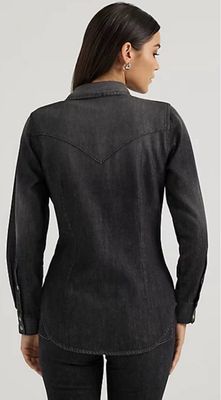 Wrangler Retro Western Black Colored Denim Top