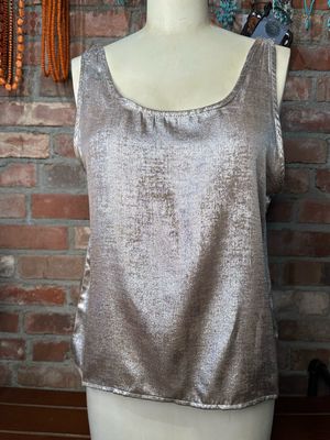 Shimmer in Champagne - Sleeveless Blouse