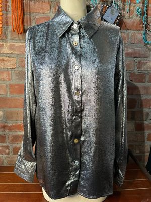 Shimmer In Silver - Blouse (Style Agt24)