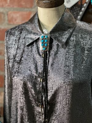Authentic Sterling &amp; Turquoise Bolo Tie