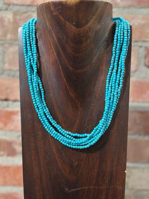 Necklace 6 Strand - Aqua