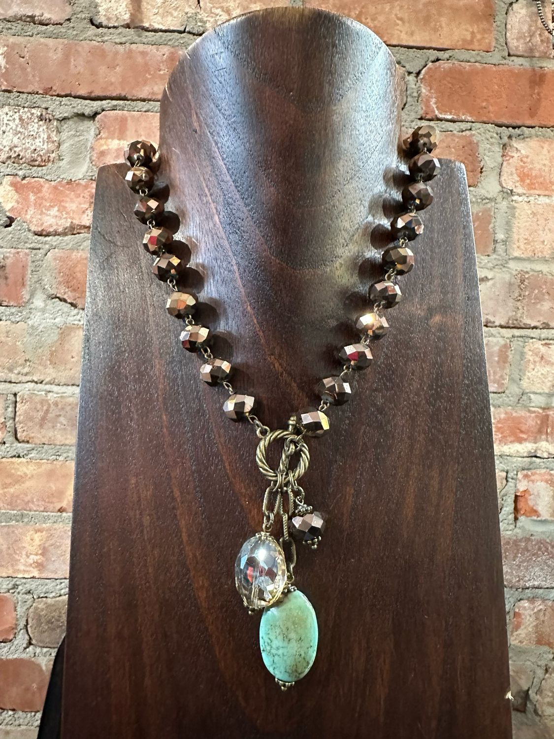Copper Glow - Necklace 20&quot; Faceted Crystal