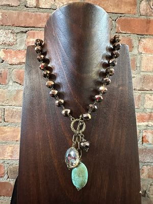 Copper Glow - Necklace 20&quot; Faceted Crystal