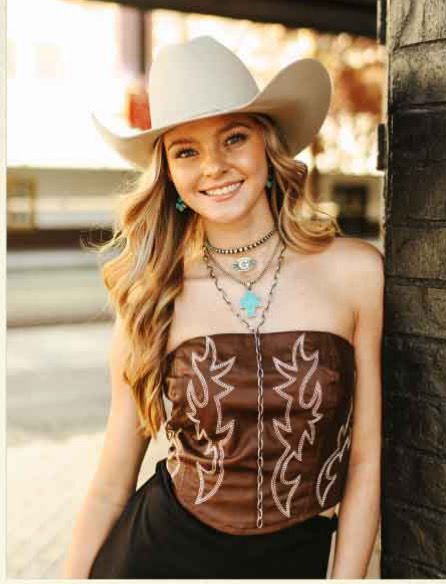 Lace Me Up - Brown PU Corset