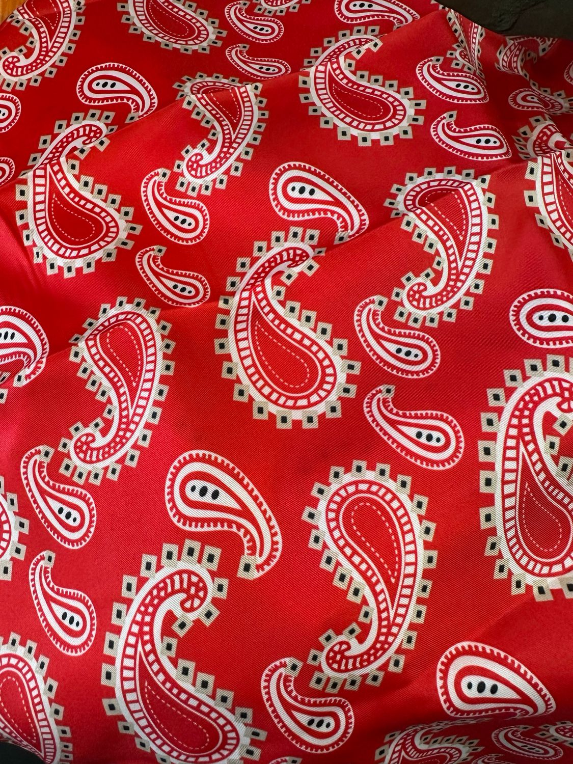 Red Paisley Scarf - 35&quot; x 35&quot;
