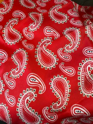 Red Paisley Scarf - 35&quot; x 35&quot;