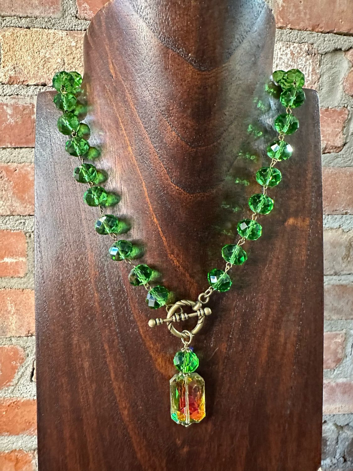 All The Luck - 20&quot; Faceted Bead Necklace W/Toggle