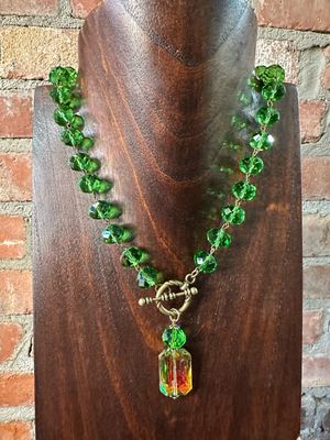 All The Luck - 20&quot; Faceted Bead Necklace W/Toggle