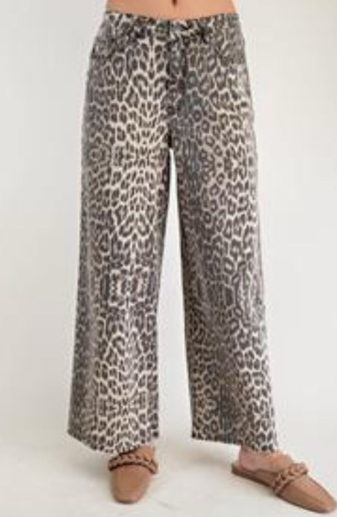 Hear Me Roar - Animal Print Stretch Twill Pants