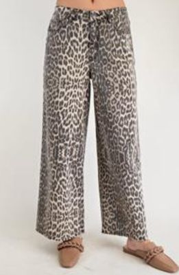 Hear Me Roar - Animal Print Stretch Twill Pants