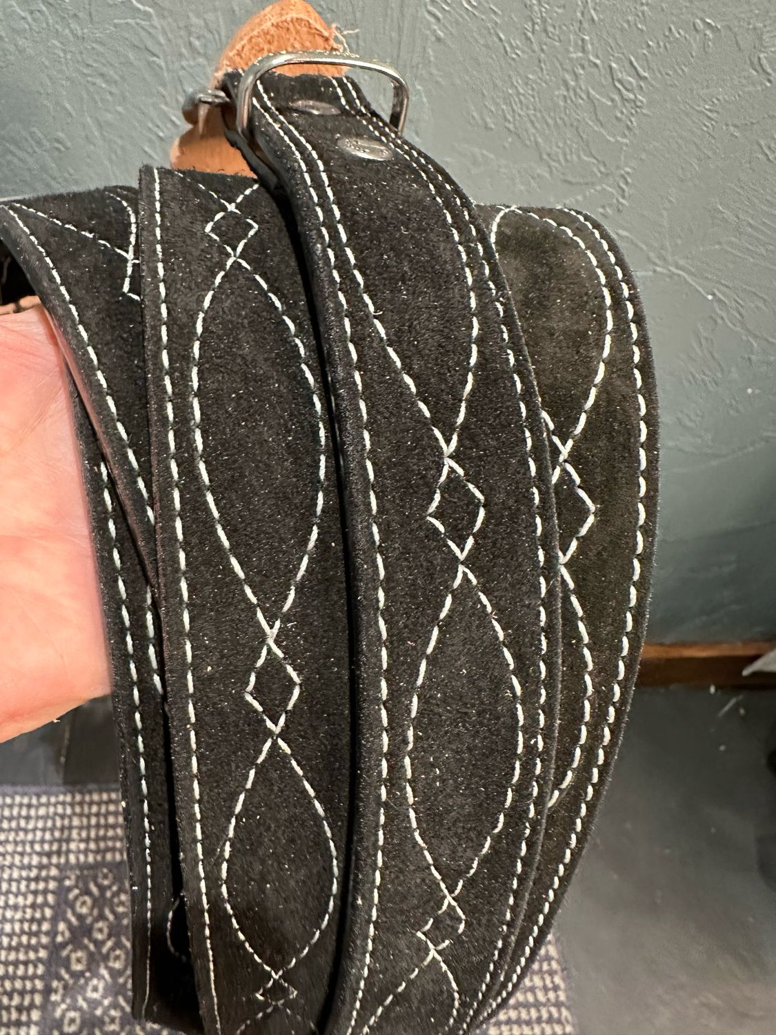 Double J Saddlery -  Leather Belt - Black Suede