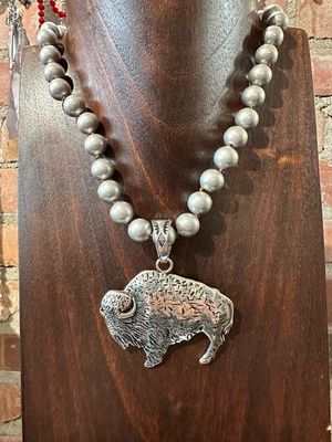 Buffalo Stampede Pendant on 18&quot; Necklace