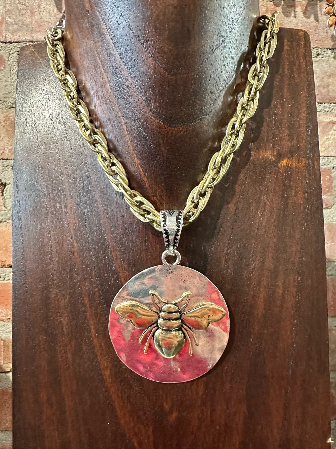 Buzzing Bee - Pendant on 17&quot; Necklace