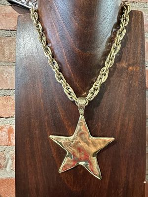 Gold Color Star Pendant on 17&quot; Chain/Necklace