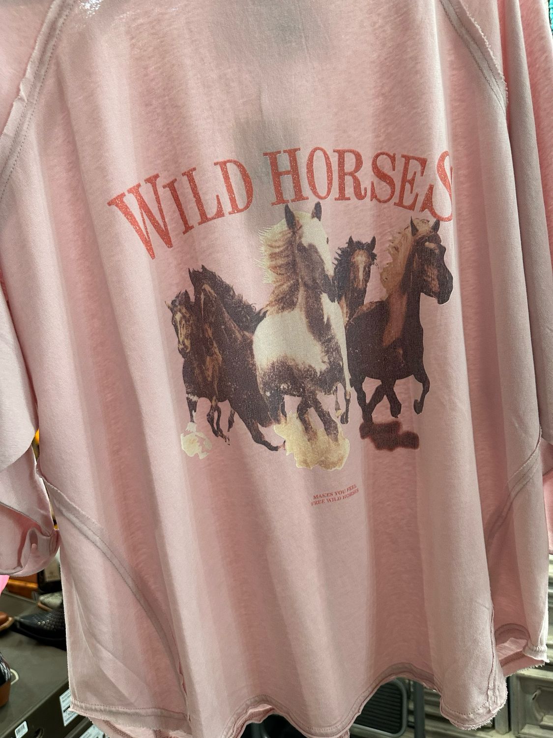 Vintage Rose Wild Horses Shirt - Oversized