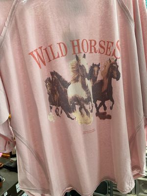 Vintage Rose Wild Horses Shirt - Oversized
