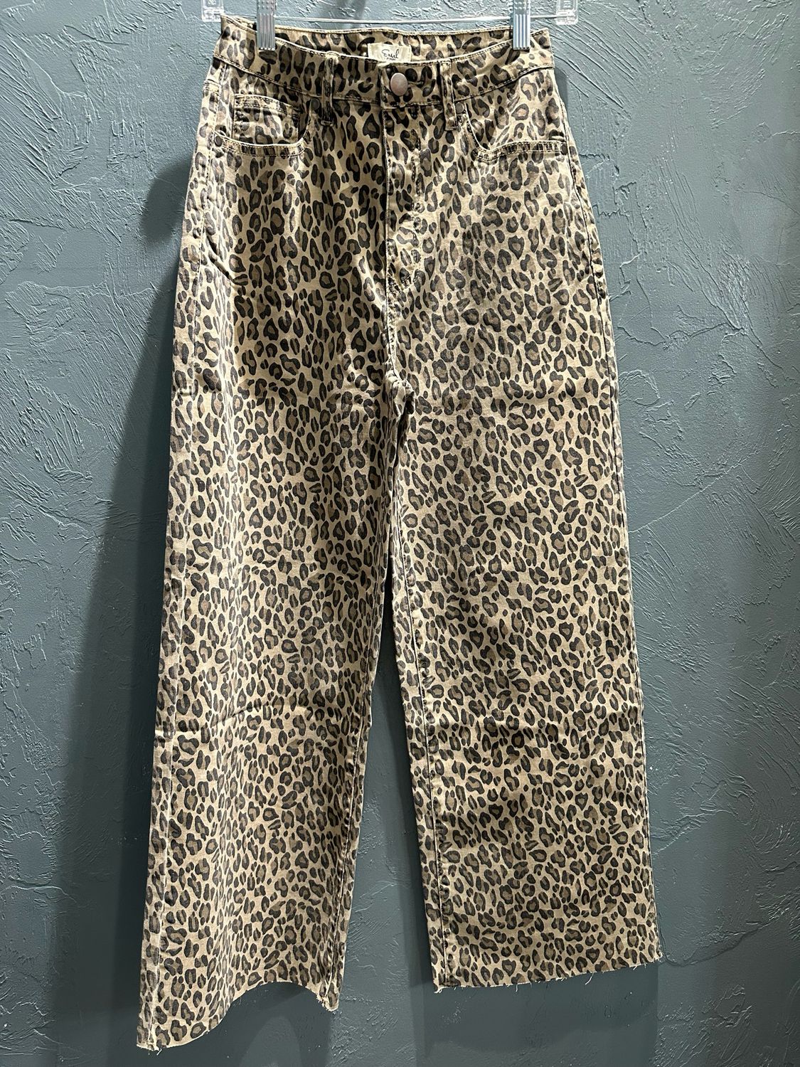 Animal Print Twill 5-Pocket Pants