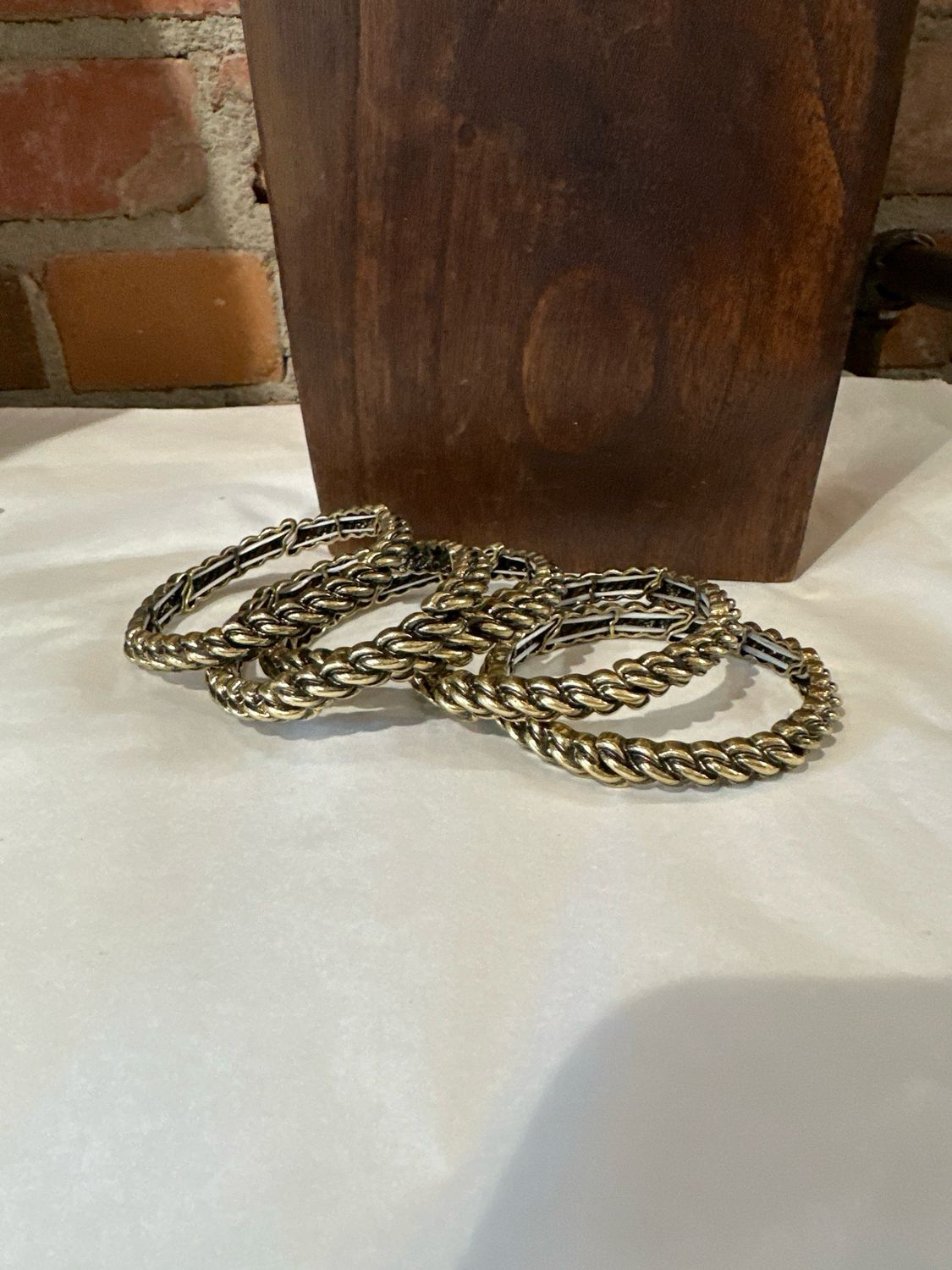 Stretch Braid Bracelet - Gold Tone 1/4&quot;