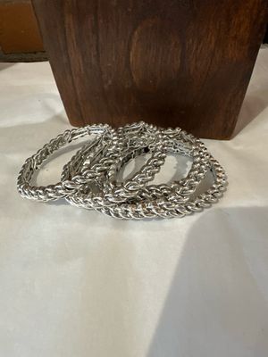 Stretch Braid Bracelet - 1/4&quot; Silver Tone