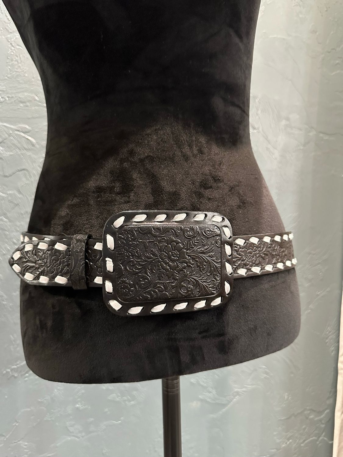 Buckstitch Black Color Belt Western/Urban Cowgirl