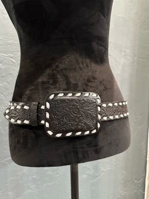 Buckstitch Black Color Belt Western/Urban Cowgirl