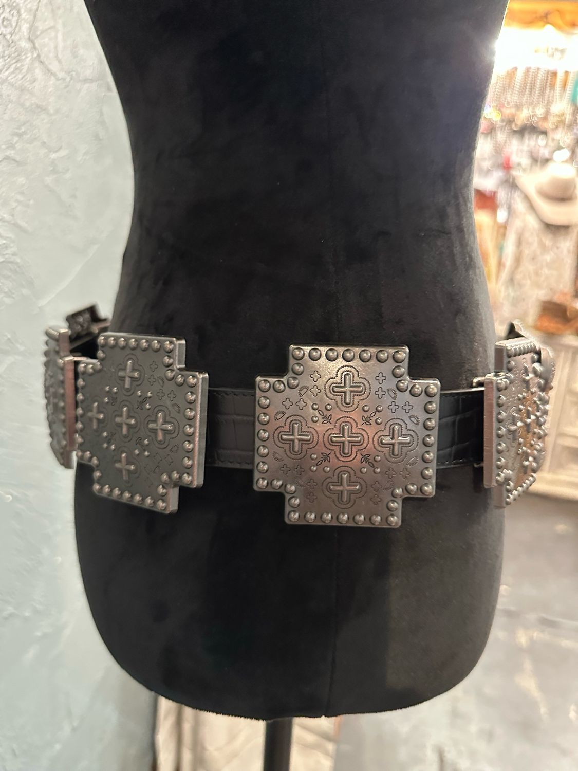 Cross Concho Western/Urban Belt - Black Color