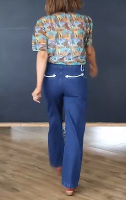 Old West Smiley Pants - Denim