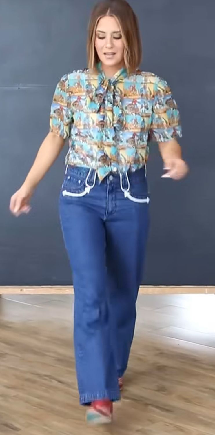 Old West Smiley Pants - Denim