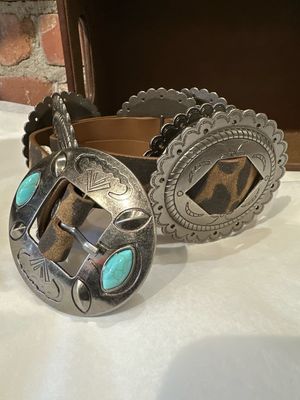 Leopard Concho Belt With Buckle