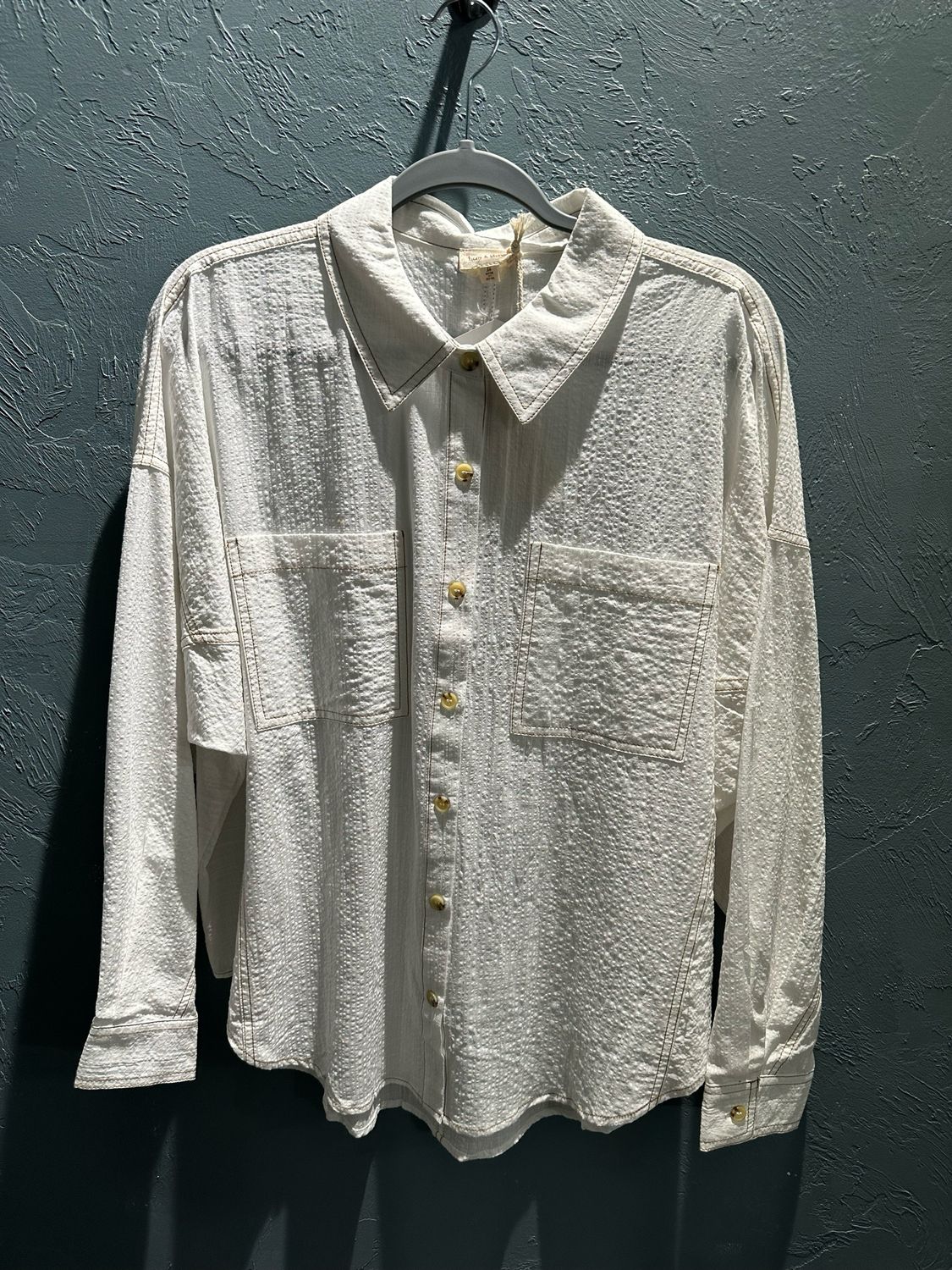 Off White Button Down With Collar