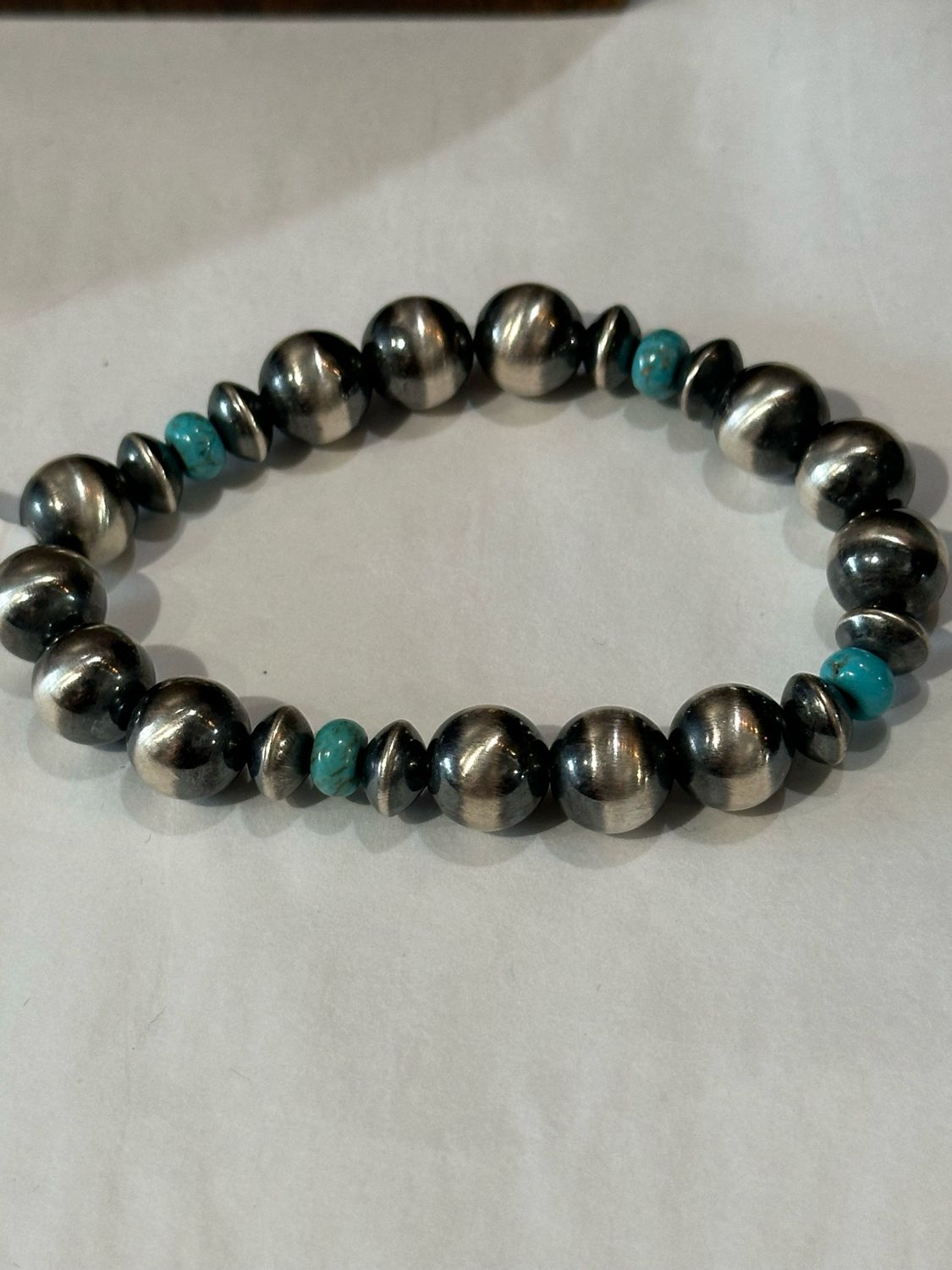 Sterling Graduated Bracelet Multi Bead